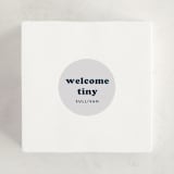 "Tiny Human" - Baby Shower Stickers in Whale by Corinne Malesic - For Scale