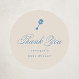 "Classic Start" - Baby Shower Stickers in Powder Blue by Carolyn MacLaren - Close-Up