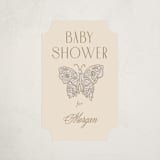 "Gilded Butterfly Garden" - Baby Shower Stickers in Ivory by Simona Camp - Close-Up