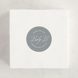 "Swan Shower" - Baby Shower Stickers in Charcoal by Megan Davis - For Scale