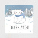 "Winter Bears" - Baby Shower Stickers in Sparkle by Jennifer Lew - Close-Up