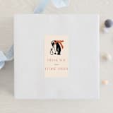 "Penguin Print" - Baby Shower Stickers in Scarlet by Lauren Jinhee - For Scale