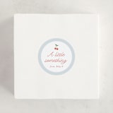 "Cherry Sweet Stripe" - Baby Shower Stickers in Sky by Leia Matt - For Scale