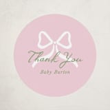 "Lemon and Ribbon" - Baby Shower Stickers in Pink Lemonade by Angela Garrick - Front