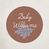 "Fall in Love" - Baby Shower Stickers in Latte by Alethea and Ruth - Front