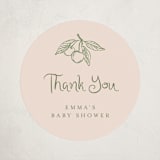 "Locally Grown Baby Shower" - Baby Shower Stickers in Grapefruit by Reilly Kavanaugh - Front