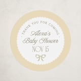 "Ribbon Toss" - Baby Shower Stickers in Lemon by Robert and Stella - Close-Up