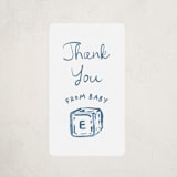 "Letter Box" - Baby Shower Stickers in Baby Blue by Claudia Orengo - Close-Up
