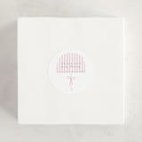 "Bow Brolly" - Baby Shower Stickers in Rose by Angela Thompson - For Scale