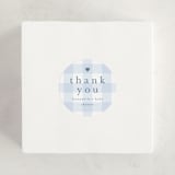 "Gingham Mobile" - Baby Shower Stickers in Baby blue by Stacey Meacham - For Scale