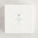 "Polka Dot Frame" - Baby Shower Stickers in Strawberry by Erin German - For Scale