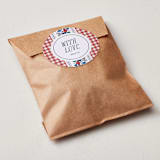 "Pattern Mix" - Baby Shower Stickers in Tomato by Emily Sabol Goss - For Scale