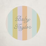 "Striped" - Baby Shower Stickers in Wildflower by Pixel and Hank - Close-Up