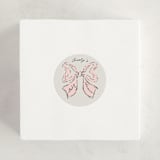 "Antique Rattle" - Baby Shower Stickers in Rose by Gwen Bedat - For Scale