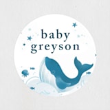 "Sea Adventure" - Baby Shower Stickers in Aqua by Snow and Ivy - Close-Up