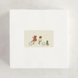 "Baby Makes Three" - Baby Shower Stickers in Cream by Kiersten Garner - For Scale