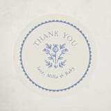 "Bloomy Baby" - Baby Shower Stickers in Cobalt by Ana Sharpe - Close-Up