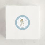 "Pram" - Baby Shower Stickers in Sky by Sarah Knight - For Scale