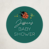 "Little Bug" - Baby Shower Stickers in Garden by Hudson meet Rose - Close-Up