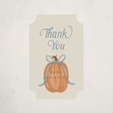 "Pumpkins + Bows" - Baby Shower Stickers in Cornflower by Laura Hankins - Close-Up