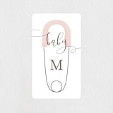"Diaper Pin" - Baby Shower Stickers in Petal by Lehan Veenker - Close-Up