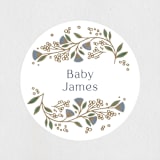 "Baby Vines" - Baby Shower Stickers in Sky by Alethea and Ruth - Close-Up