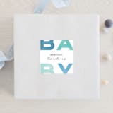 "Oh baby blue" - Baby Shower Stickers in Aquamarine by Jennifer Wick - For Scale