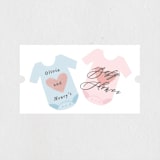 "Twinning" - Baby Shower Stickers in Cotton Candy by Creo Study - Close-Up