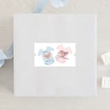 "Twinning" - Baby Shower Stickers in Cotton Candy by Creo Study - For Scale
