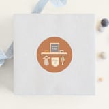 "scandi boho" - Baby Shower Stickers in Terracotta by Itsy Belle Studio - For Scale