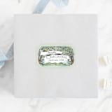 "Victorian Forest Scene" - Baby Shower Stickers in Mint by Becky Nimoy - For Scale
