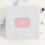 "Tiny Bow" - Baby Shower Stickers in Blush by Buddy Creative - For Scale