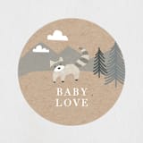 "Woodland's welcome" - Baby Shower Stickers in Kraft by Jennifer Wick - Close-Up