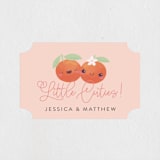 "Two Little Cute" - Baby Shower Stickers in Pumpkin by Itsy Belle Studio - Close-Up