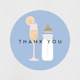 "Mimosas and Milk" - Baby Shower Stickers in Sky by Alethea and Ruth - Close-Up