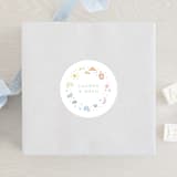 "Ethereal stars" - Baby Shower Stickers in Rainbow by Jennifer Wick - For Scale