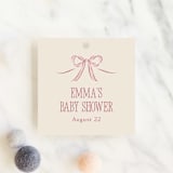 "Winnie" - Baby Shower Favor Tags in Rose by Robert and Stella - Front