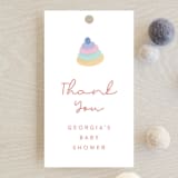 "Baby Blanket" - Baby Shower Favor Tags in Rosy Cheeks by Carolyn MacLaren - Front