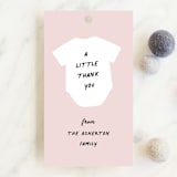 "Little Sibling" - Baby Shower Favor Tags in Cotton Candy by Lea Delaveris - Front