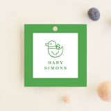 "Stork Crest" - Baby Shower Favor Tags in Lawn by mo kelley - Front