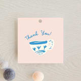 "China Tea Set" - Baby Shower Favor Tags in Blush by Ani Somi - Front
