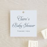 "Modernne" - Baby Shower Favor Tags in Powder by Carolyn MacLaren - Front