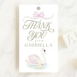 "Swan Princess" - Baby Shower Favor Tags in Ballet Slipper by Jenna Holcomb - Front