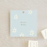"Daisies" - Baby Shower Favor Tags in Baby Blue by Ani Somi - Front