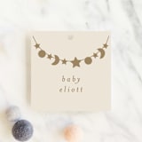 "Night Sky Garland" - Baby Shower Favor Tags in Ecru by Angela Thompson - Front