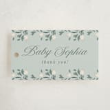 "Little Love Story" - Baby Shower Favor Tags in Sage by Ana de Sousa - Front