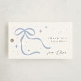 "Bows & Banners" - Baby Shower Favor Tags in Baby Blue by Paper Raven Co. - Front