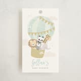 "baby balloon ride" - Baby Shower Favor Tags in Seafoam by peetie design - Front