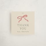 "Ribbon Stripe Holiday" - Baby Shower Favor Tags in Eggnog by Chris Griffith - Front