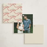 "Ribbon Stripe Holiday" - Baby Shower Favor Tags in Eggnog by Chris Griffith - Back of Tag Options